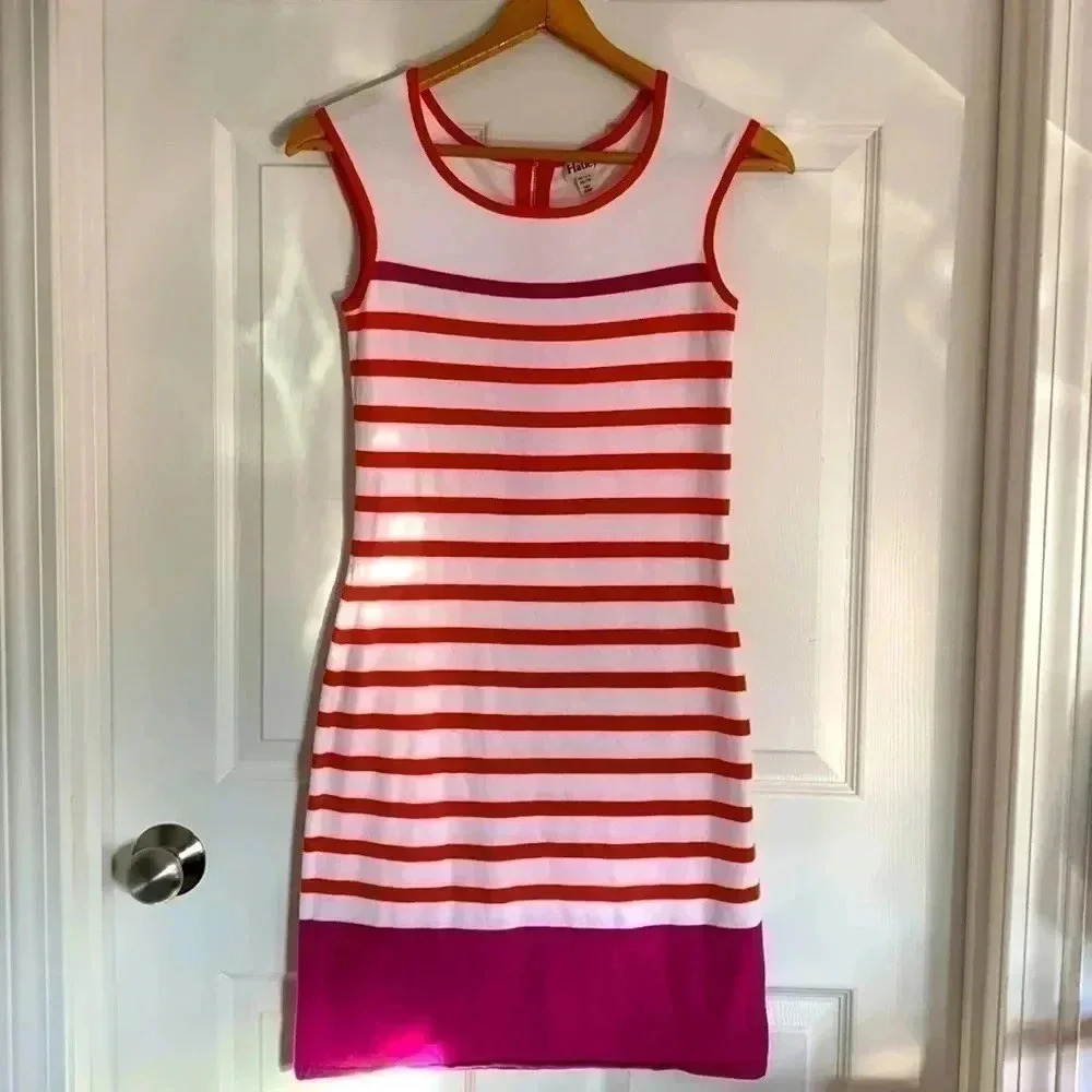 Hatley Women’s XS Knit Striped Sleeveless Midi Dress Scoop Neck Stretch EUC